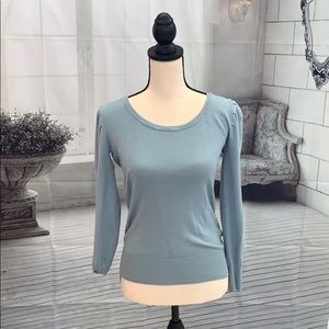 Light blue gray fine knit sweater